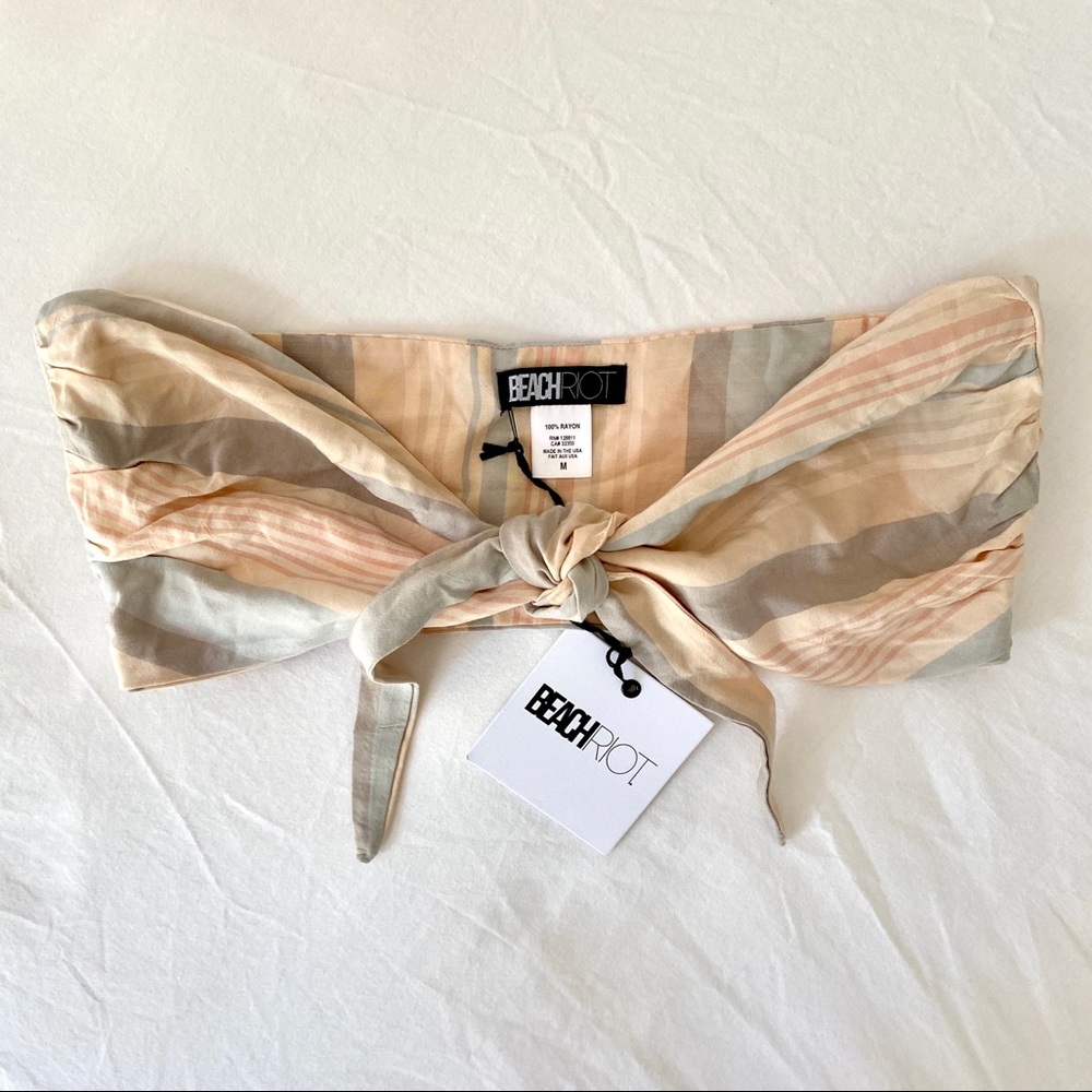 NWT Beach Riot Front-Tie Bandeau Top